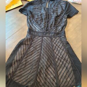 Black mesh A line dress